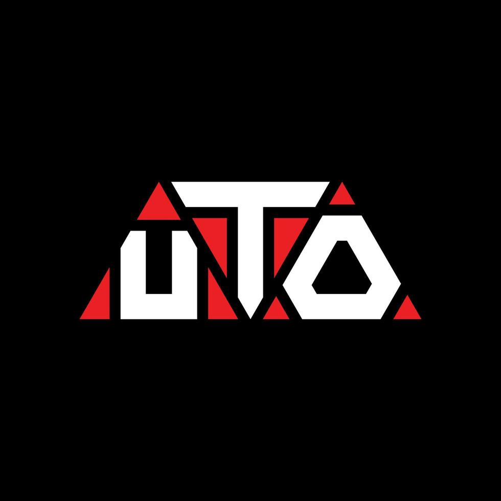 UTO triangle letter logo design with triangle shape. UTO triangle logo design monogram. UTO triangle vector logo template with red color. UTO triangular logo Simple, Elegant, and Luxurious Logo. UTO