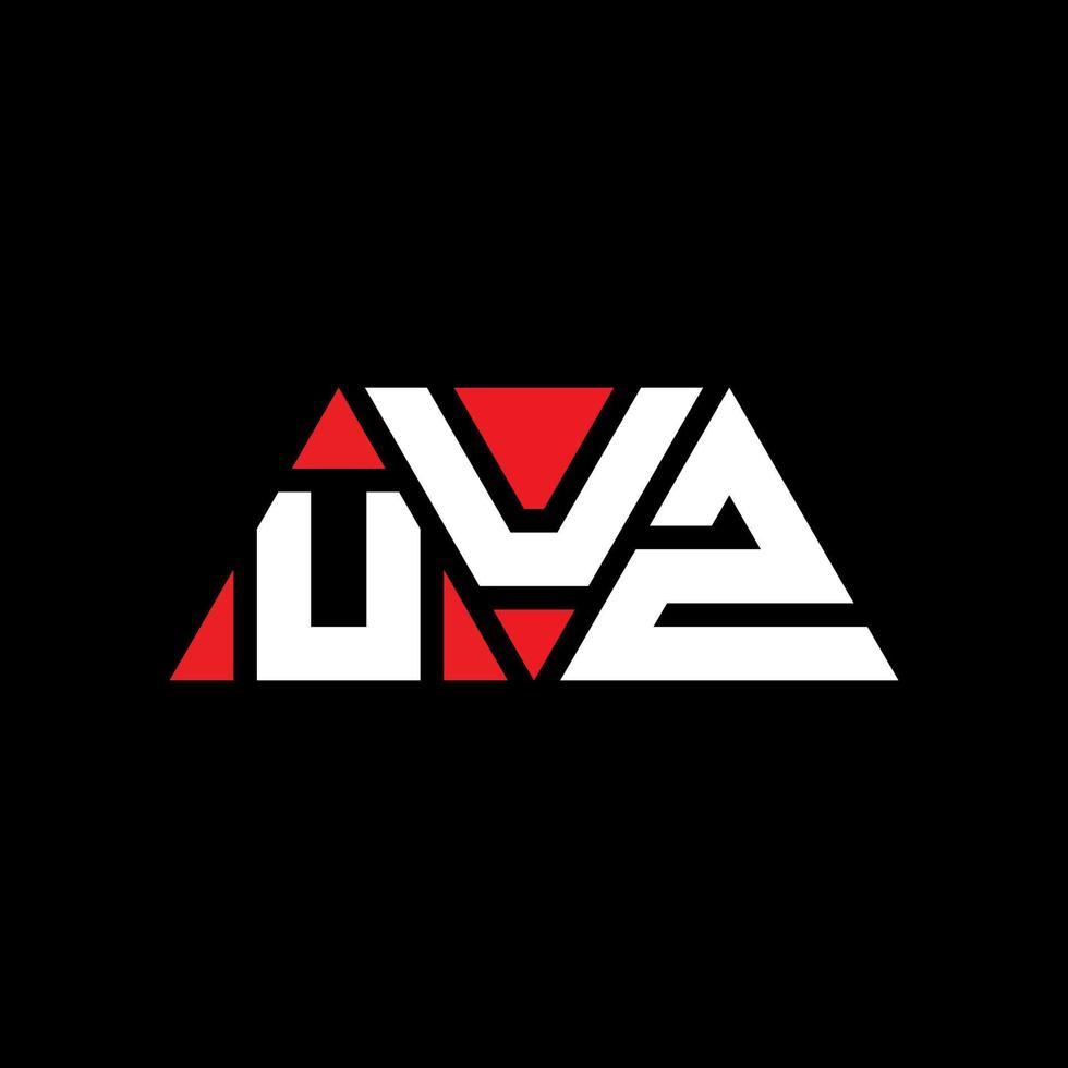 diseño de logotipo de letra triangular uuz con forma de triángulo. monograma de diseño del logotipo del triángulo uuz. plantilla de logotipo de vector de triángulo uuz con color rojo. logotipo triangular uuz logotipo simple, elegante y lujoso. uuz