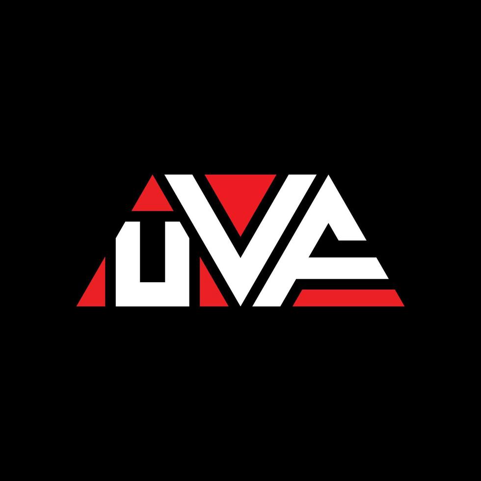 UVF triangle letter logo design with triangle shape. UVF triangle logo design monogram. UVF triangle vector logo template with red color. UVF triangular logo Simple, Elegant, and Luxurious Logo. UVF