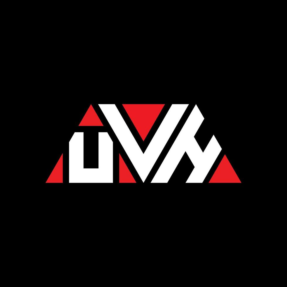 diseño de logotipo de letra triangular uvh con forma de triángulo. monograma de diseño del logotipo del triángulo uvh. plantilla de logotipo de vector de triángulo uvh con color rojo. logotipo triangular uvh logotipo simple, elegante y lujoso. uhh