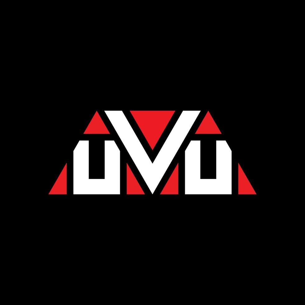 UVU triangle letter logo design with triangle shape. UVU triangle logo design monogram. UVU triangle vector logo template with red color. UVU triangular logo Simple, Elegant, and Luxurious Logo. UVU