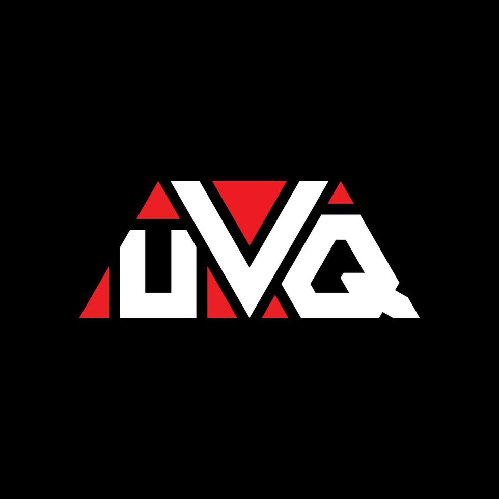 UVQ triangle letter logo design with triangle shape. UVQ triangle logo design monogram. UVQ triangle vector logo template with red color. UVQ triangular logo Simple, Elegant, and Luxurious Logo. UVQ