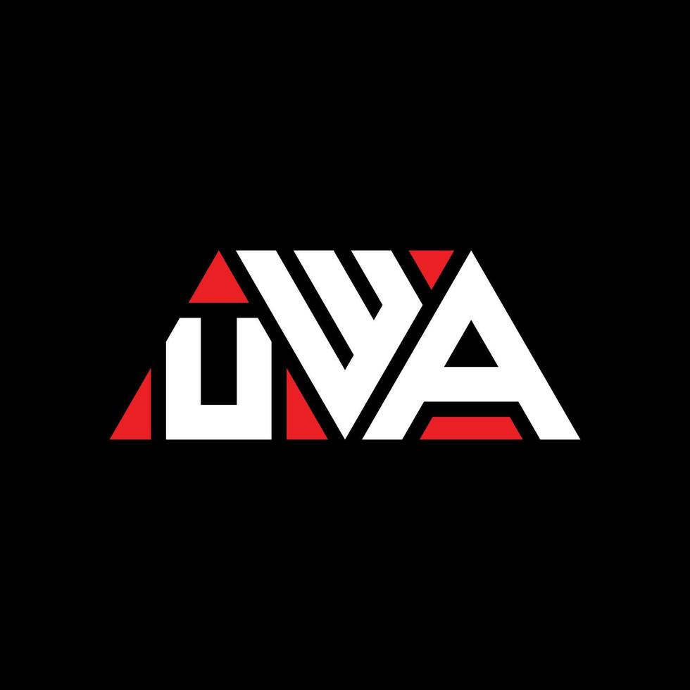 diseño de logotipo de letra triangular uwa con forma de triángulo. monograma de diseño del logotipo del triángulo uwa. plantilla de logotipo de vector de triángulo uwa con color rojo. logotipo triangular uwa logotipo simple, elegante y lujoso. uwa