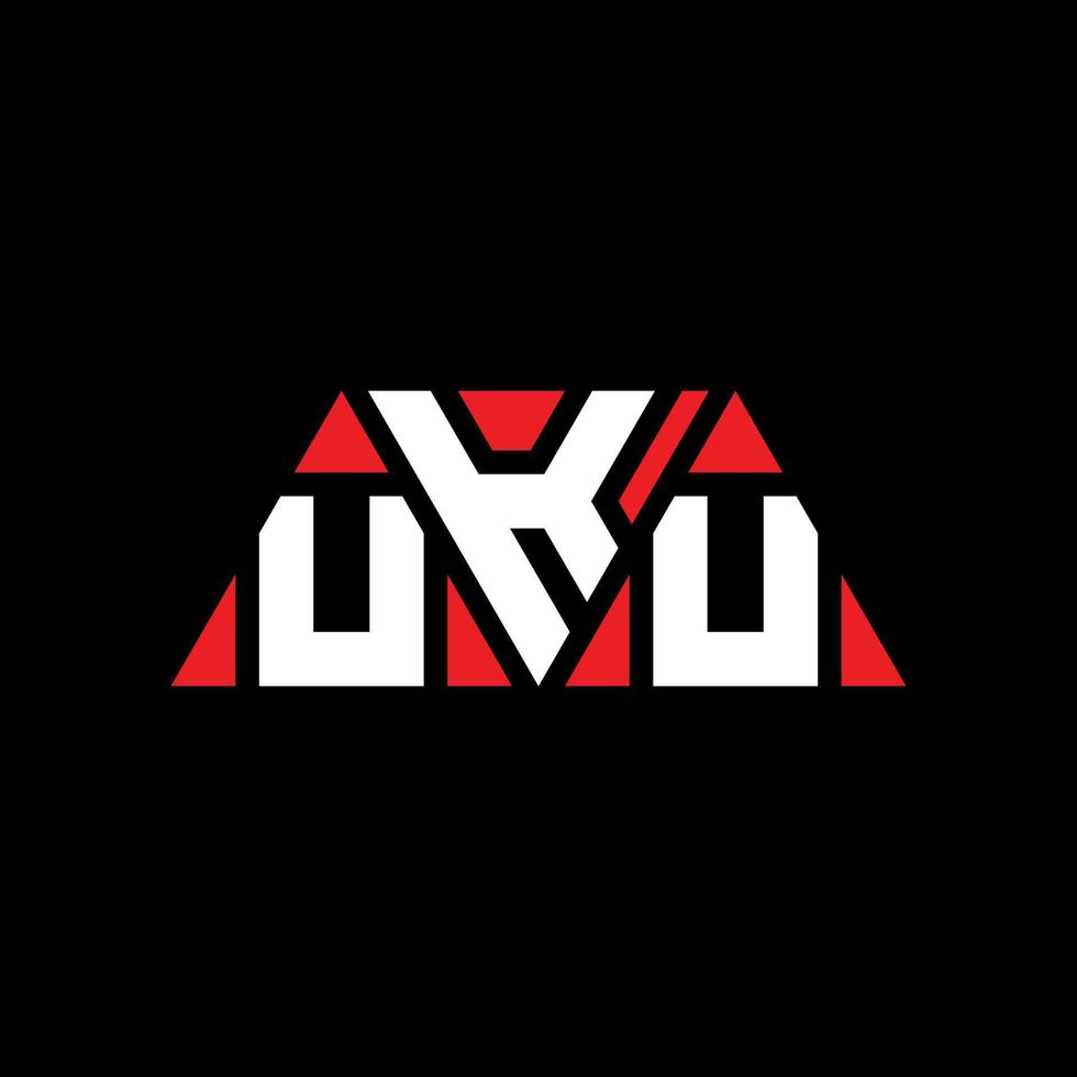 UKU triangle letter logo design with triangle shape. UKU triangle logo design monogram. UKU triangle vector logo template with red color. UKU triangular logo Simple, Elegant, and Luxurious Logo. UKU