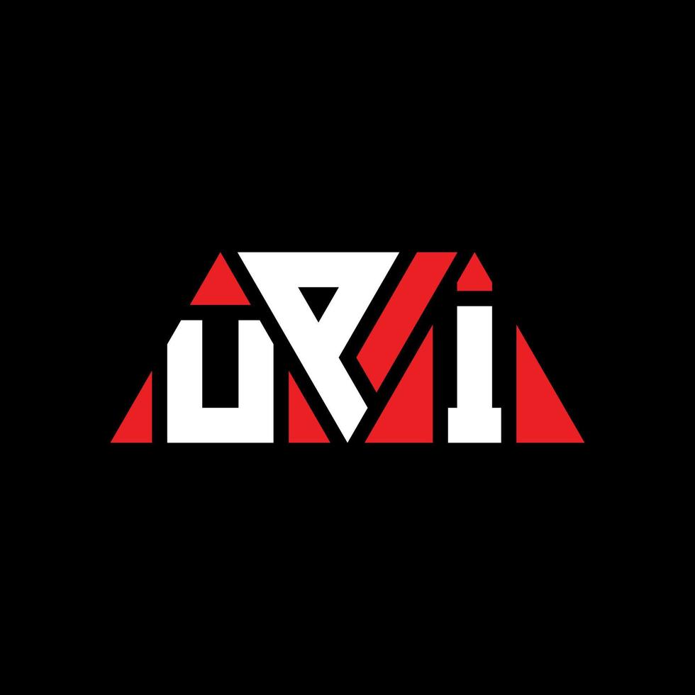UPI triangle letter logo design with triangle shape. UPI triangle logo design monogram. UPI triangle vector logo template with red color. UPI triangular logo Simple, Elegant, and Luxurious Logo. UPI