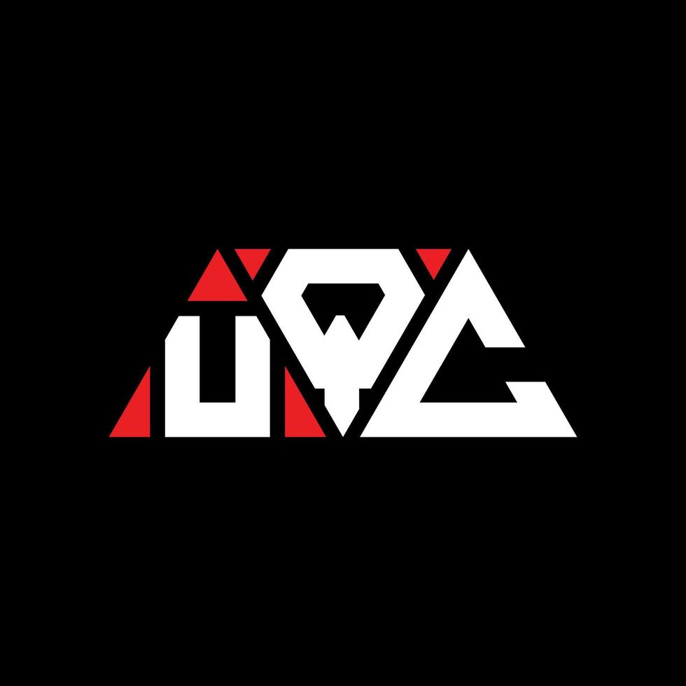 UQC triangle letter logo design with triangle shape. UQC triangle logo design monogram. UQC triangle vector logo template with red color. UQC triangular logo Simple, Elegant, and Luxurious Logo. UQC