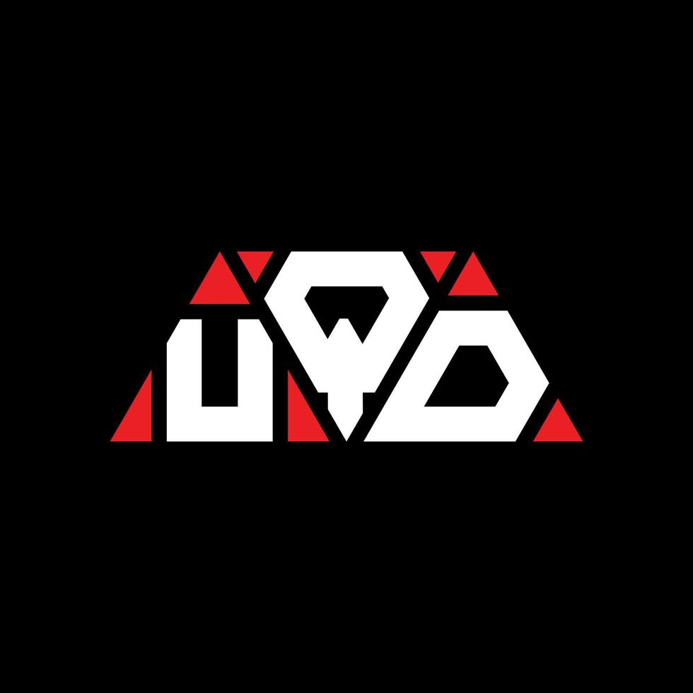 diseño de logotipo de letra triangular uqd con forma de triángulo. monograma de diseño del logotipo del triángulo uqd. plantilla de logotipo de vector de triángulo uqd con color rojo. logotipo triangular uqd logotipo simple, elegante y lujoso. uqd