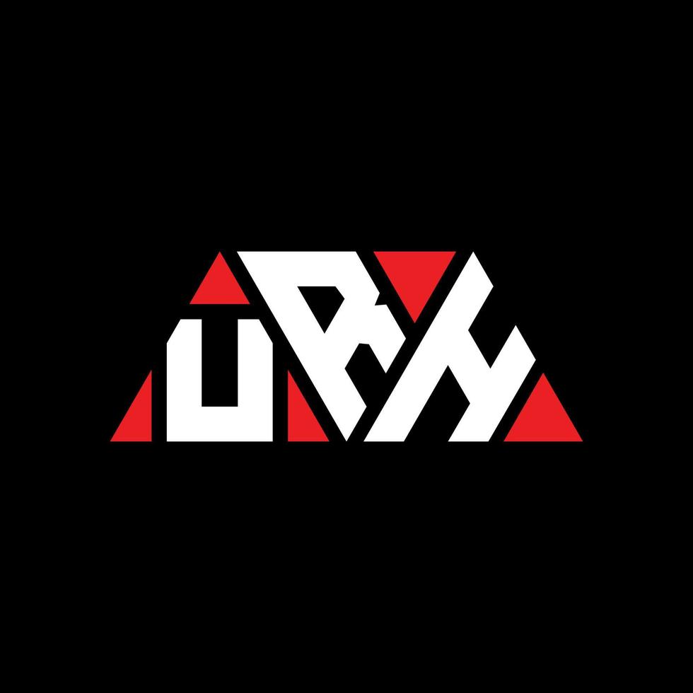 URH triangle letter logo design with triangle shape. URH triangle logo design monogram. URH triangle vector logo template with red color. URH triangular logo Simple, Elegant, and Luxurious Logo. URH