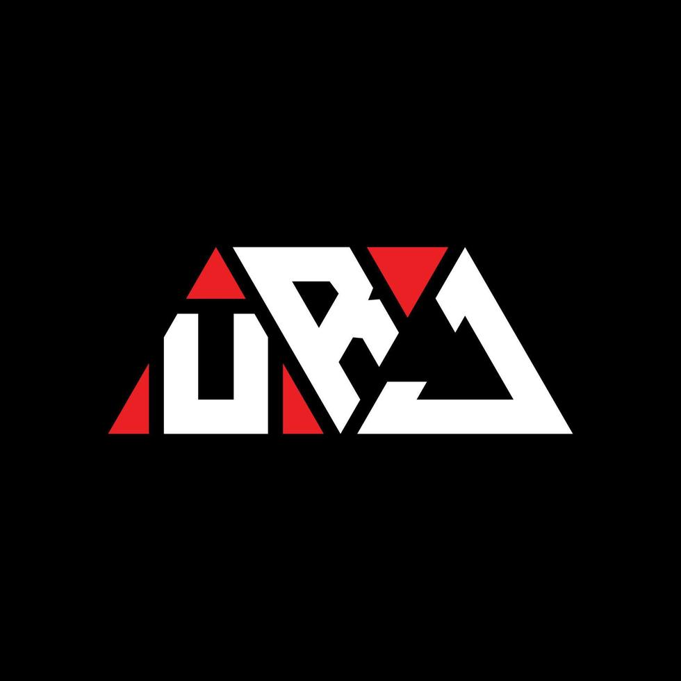 URJ triangle letter logo design with triangle shape. URJ triangle logo design monogram. URJ triangle vector logo template with red color. URJ triangular logo Simple, Elegant, and Luxurious Logo. URJ