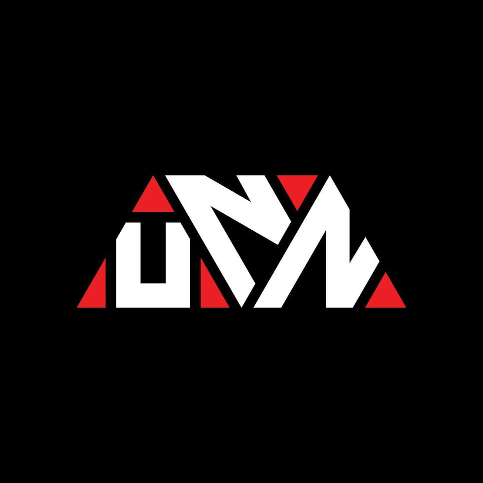 UNN triangle letter logo design with triangle shape. UNN triangle logo design monogram. UNN triangle vector logo template with red color. UNN triangular logo Simple, Elegant, and Luxurious Logo. UNN