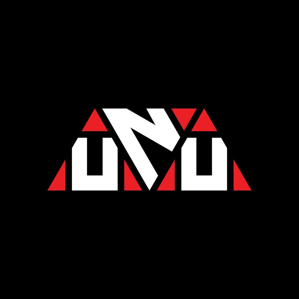 UNU triangle letter logo design with triangle shape. UNU triangle logo design monogram. UNU triangle vector logo template with red color. UNU triangular logo Simple, Elegant, and Luxurious Logo. UNU