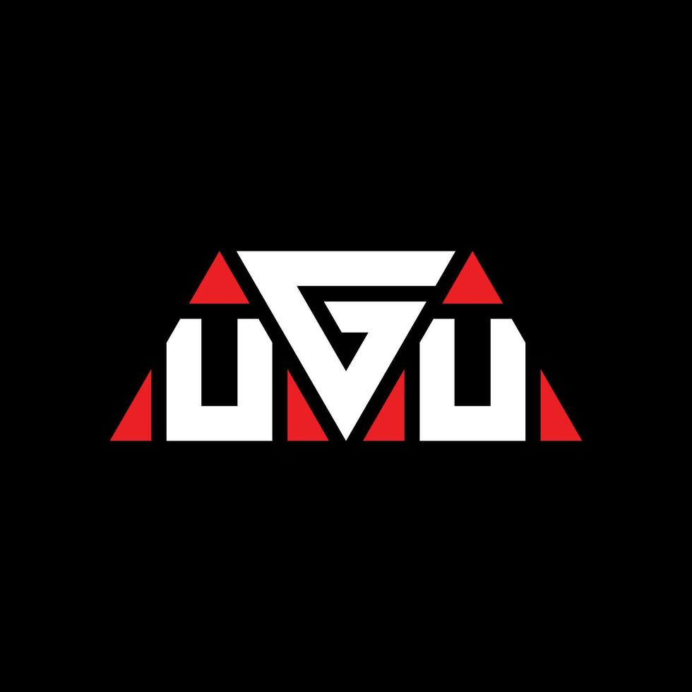 diseño de logotipo de letra triangular ugu con forma de triángulo. monograma de diseño del logotipo del triángulo ugu. plantilla de logotipo de vector de triángulo ugu con color rojo. logotipo triangular ugu logotipo simple, elegante y lujoso. ugu