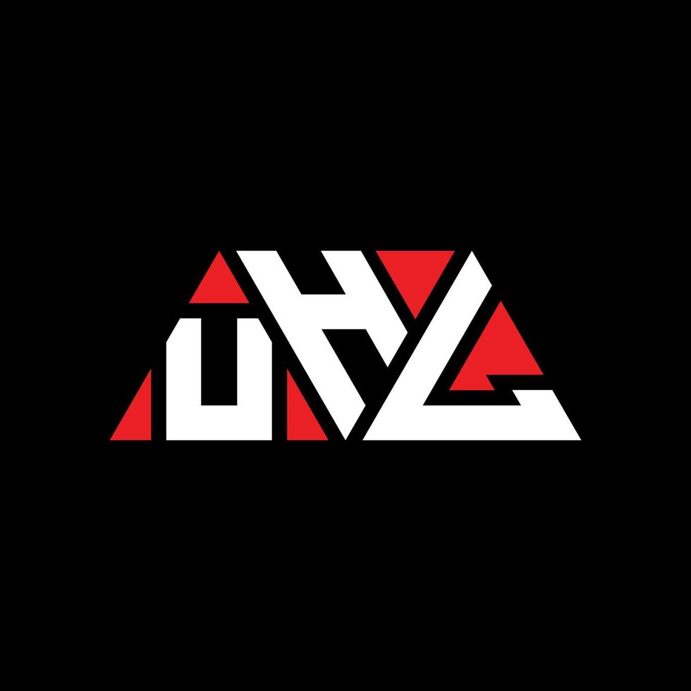 UHL triangle letter logo design with triangle shape. UHL triangle logo design monogram. UHL triangle vector logo template with red color. UHL triangular logo Simple, Elegant, and Luxurious Logo. UHL