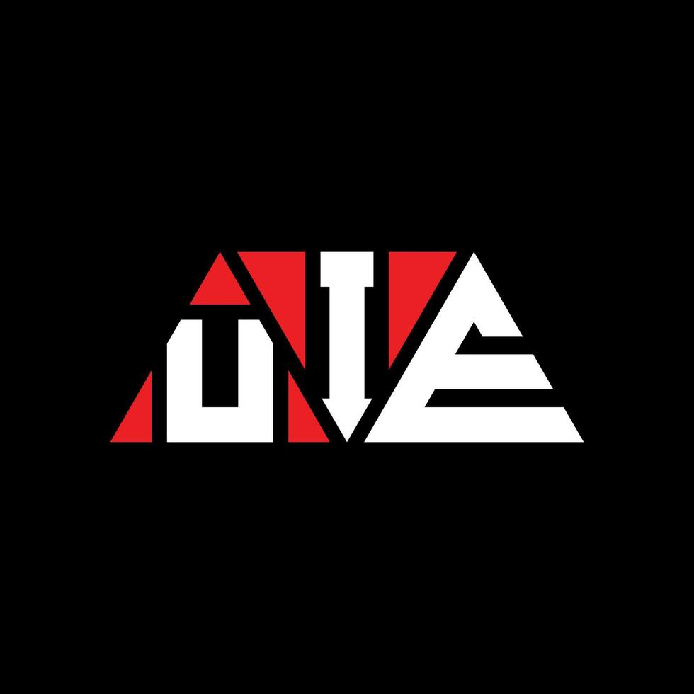UIE triangle letter logo design with triangle shape. UIE triangle logo design monogram. UIE triangle vector logo template with red color. UIE triangular logo Simple, Elegant, and Luxurious Logo. UIE