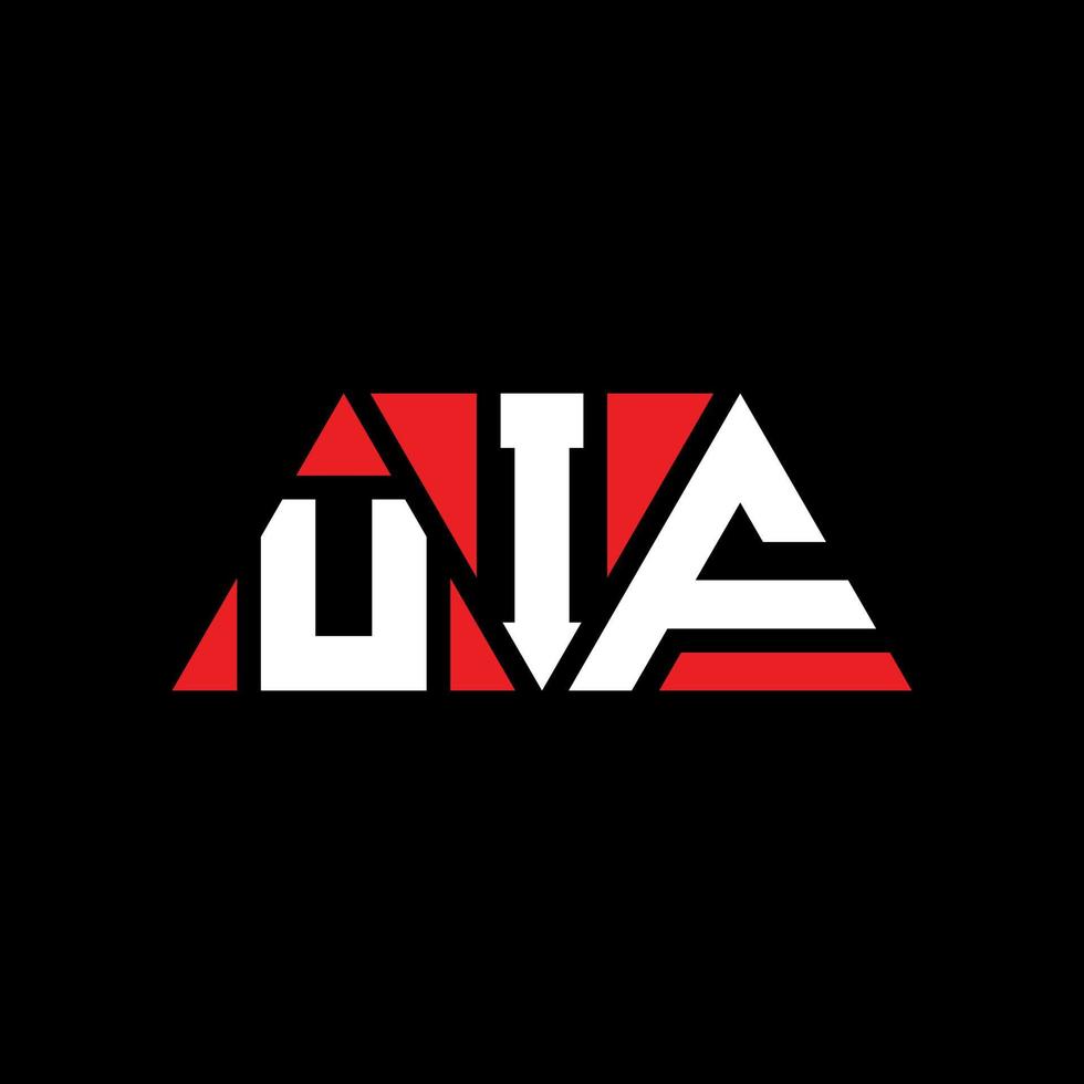 UIF triangle letter logo design with triangle shape. UIF triangle logo design monogram. UIF triangle vector logo template with red color. UIF triangular logo Simple, Elegant, and Luxurious Logo. UIF