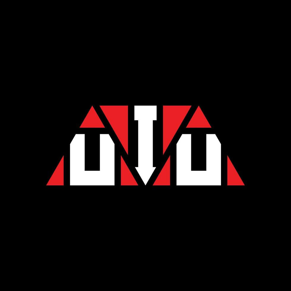 UIU triangle letter logo design with triangle shape. UIU triangle logo design monogram. UIU triangle vector logo template with red color. UIU triangular logo Simple, Elegant, and Luxurious Logo. UIU