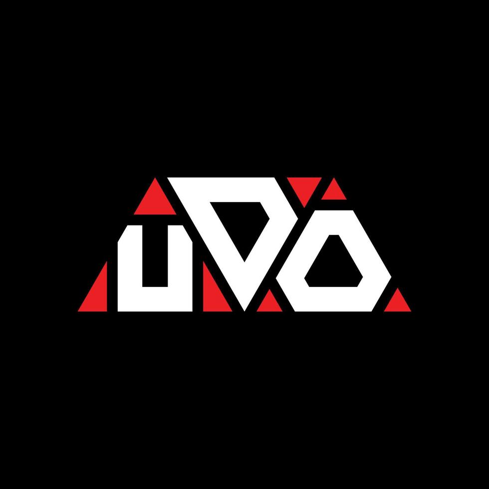 UDO triangle letter logo design with triangle shape. UDO triangle logo design monogram. UDO triangle vector logo template with red color. UDO triangular logo Simple, Elegant, and Luxurious Logo. UDO