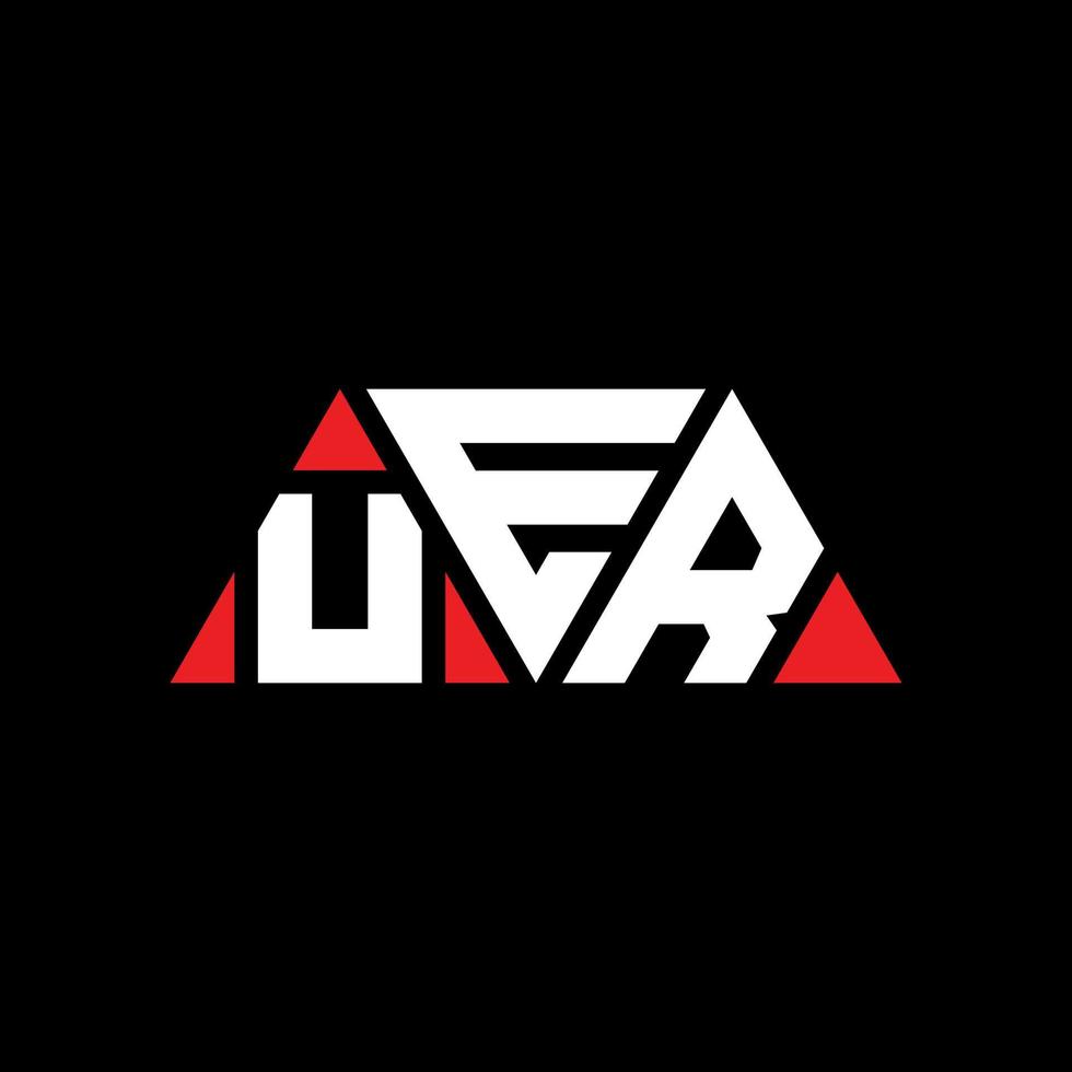 uer diseño de logotipo de letra triangular con forma de triángulo. monograma de diseño de logotipo de triángulo uer. uer plantilla de logotipo de vector de triángulo con color rojo. logotipo triangular uer logotipo simple, elegante y lujoso. tu