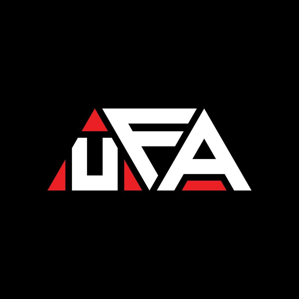 diseño de logotipo de letra triangular ufa con forma de triángulo. monograma de diseño del logotipo del triángulo ufa. plantilla de logotipo de vector de triángulo ufa con color rojo. logotipo triangular ufa logotipo simple, elegante y lujoso. ufá