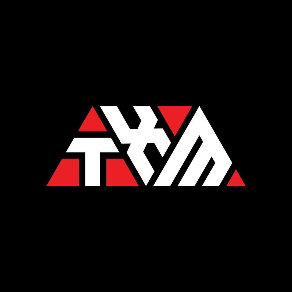 diseño de logotipo de letra triangular txm con forma de triángulo. monograma de diseño de logotipo de triángulo txm. plantilla de logotipo de vector de triángulo txm con color rojo. logotipo triangular txm logotipo simple, elegante y lujoso. txm