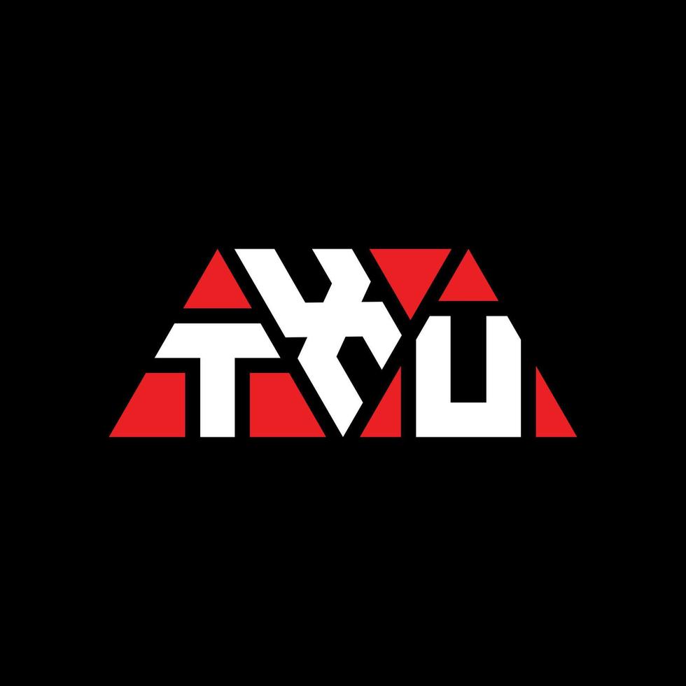 diseño de logotipo de letra triangular txu con forma de triángulo. monograma de diseño del logotipo del triángulo txu. plantilla de logotipo de vector de triángulo txu con color rojo. logotipo triangular txu logotipo simple, elegante y lujoso. txu