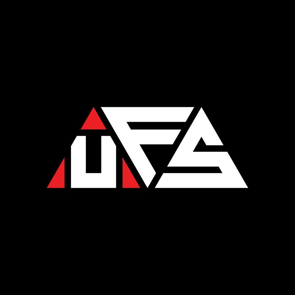 UFS triangle letter logo design with triangle shape. UFS triangle logo design monogram. UFS triangle vector logo template with red color. UFS triangular logo Simple, Elegant, and Luxurious Logo. UFS