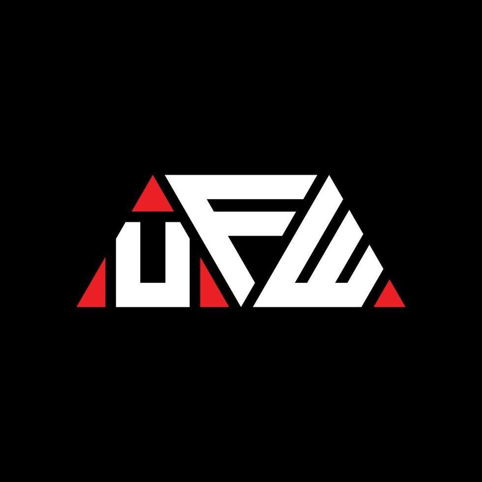 diseño de logotipo de letra triangular ufw con forma de triángulo. monograma de diseño del logotipo del triángulo ufw. plantilla de logotipo de vector de triángulo ufw con color rojo. logotipo triangular ufw logotipo simple, elegante y lujoso. ufw