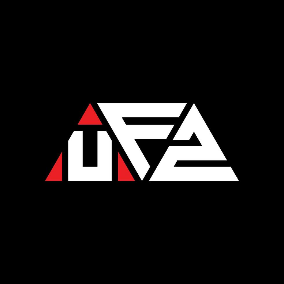 UFZ triangle letter logo design with triangle shape. UFZ triangle logo design monogram. UFZ triangle vector logo template with red color. UFZ triangular logo Simple, Elegant, and Luxurious Logo. UFZ