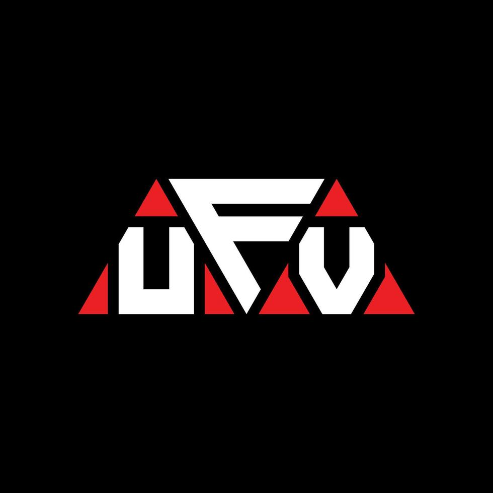 diseño de logotipo de letra triangular ufv con forma de triángulo. monograma de diseño del logotipo del triángulo ufv. plantilla de logotipo de vector de triángulo ufv con color rojo. logotipo triangular ufv logotipo simple, elegante y lujoso. ufv