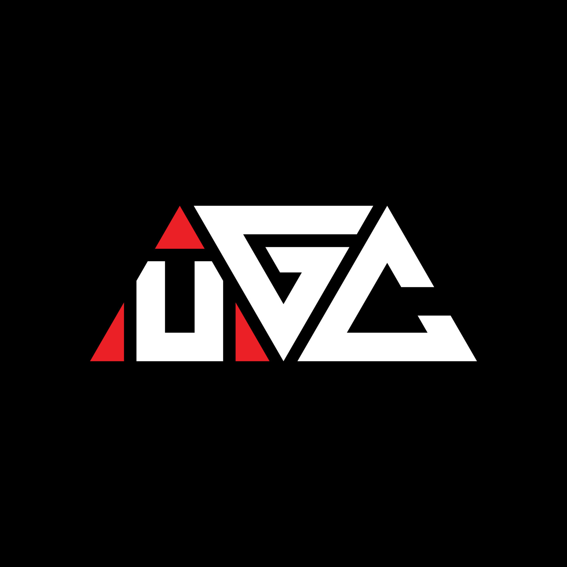 UGC triangle letter logo design with triangle shape. UGC triangle logo ...