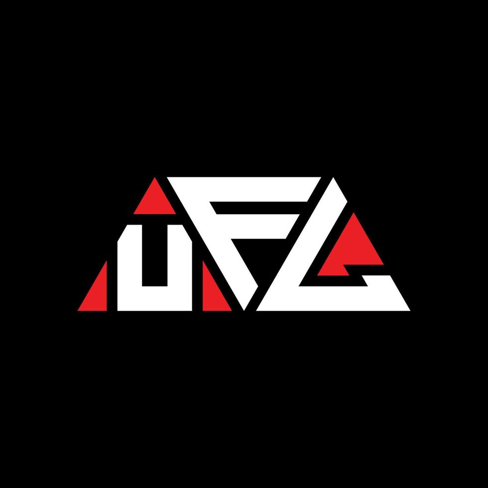 UFL triangle letter logo design with triangle shape. UFL triangle logo design monogram. UFL triangle vector logo template with red color. UFL triangular logo Simple, Elegant, and Luxurious Logo. UFL