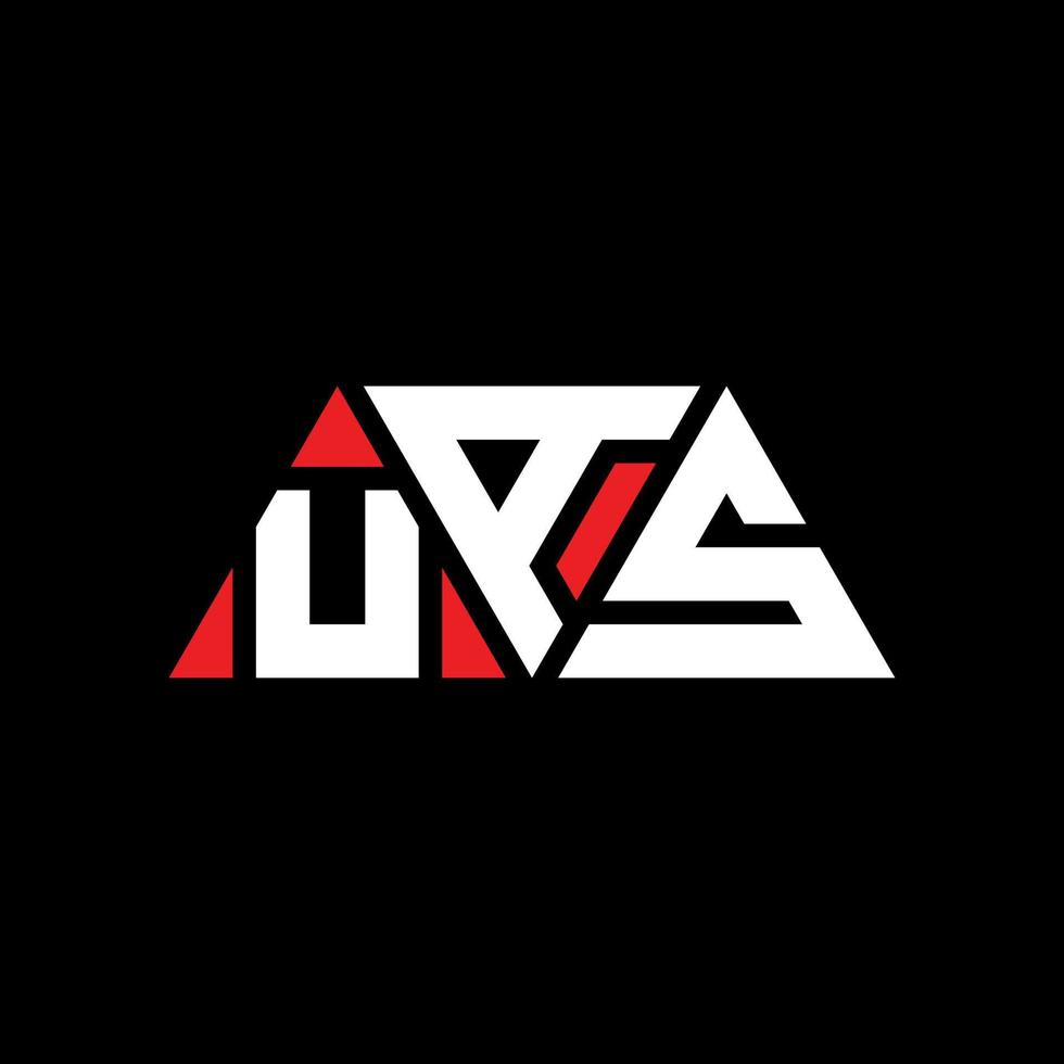 diseño de logotipo de letra triangular uas con forma de triángulo. monograma de diseño del logotipo del triángulo uas. plantilla de logotipo de vector de triángulo uas con color rojo. logo triangular uas logo simple, elegante y lujoso. uas