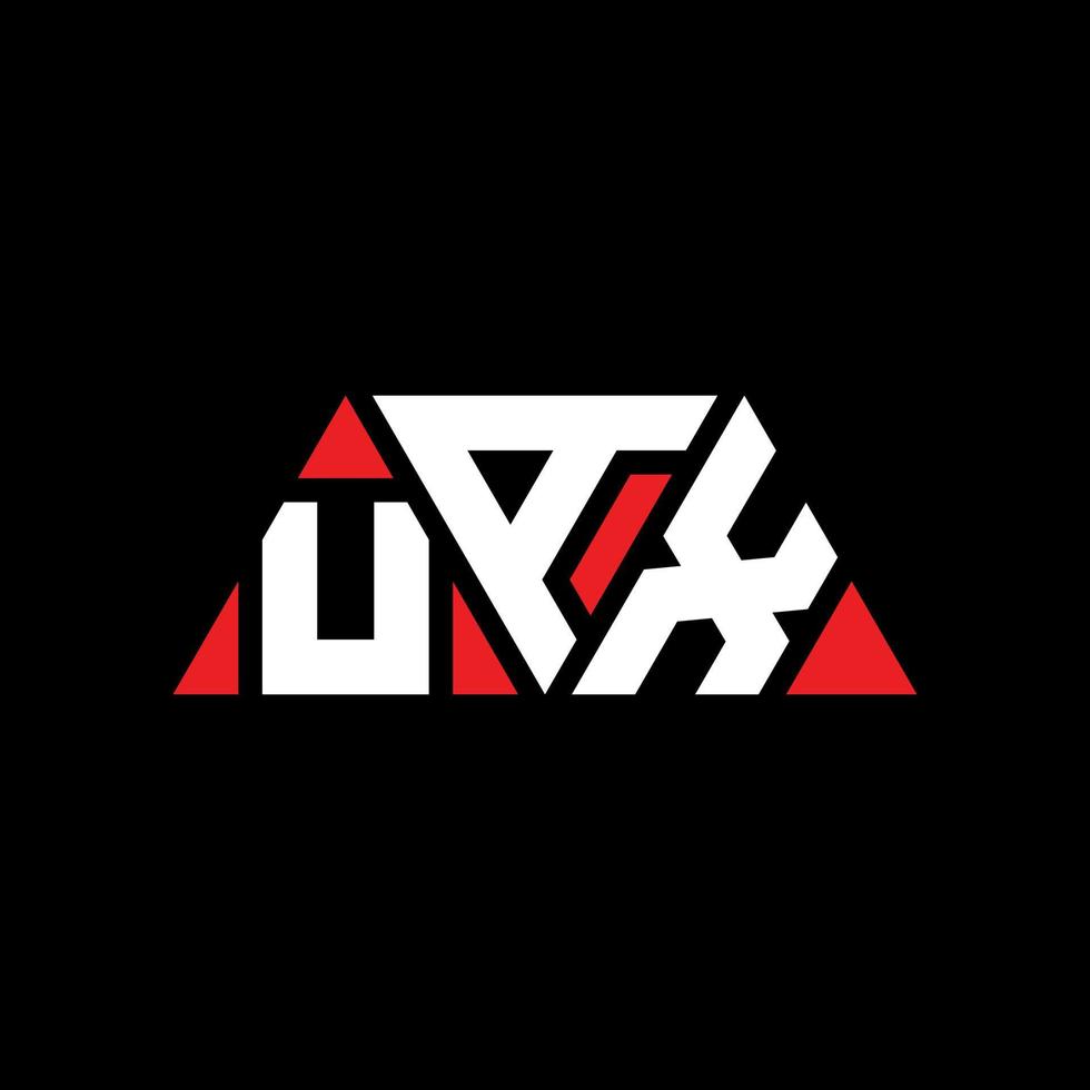 UAX triangle letter logo design with triangle shape. UAX triangle logo design monogram. UAX triangle vector logo template with red color. UAX triangular logo Simple, Elegant, and Luxurious Logo. UAX