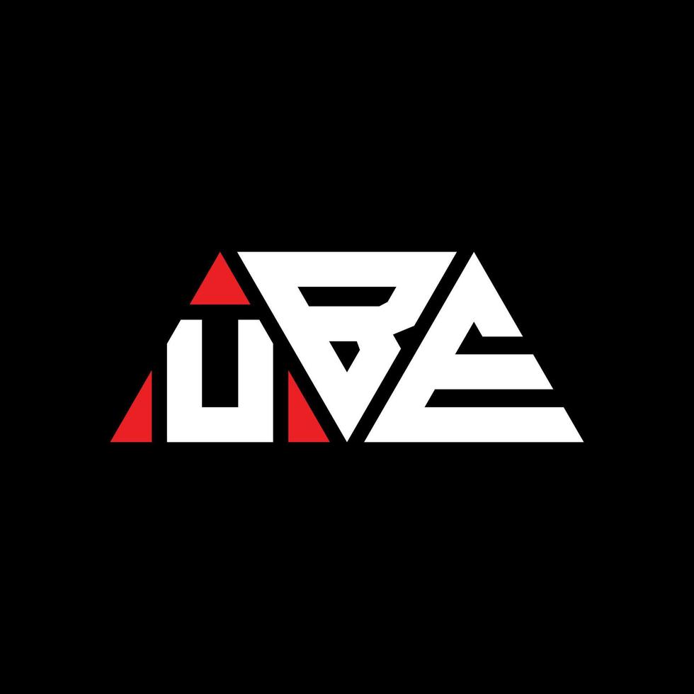 diseño de logotipo de letra de triángulo ube con forma de triángulo. monograma de diseño del logotipo del triángulo ube. plantilla de logotipo de vector de triángulo ube con color rojo. logotipo triangular de ube logotipo simple, elegante y lujoso. ube