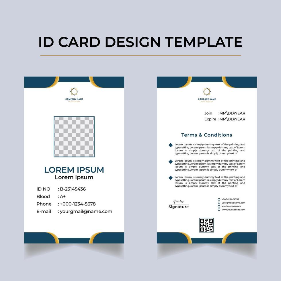 plantilla de diseño de tarjeta de identificación comercial moderna vector