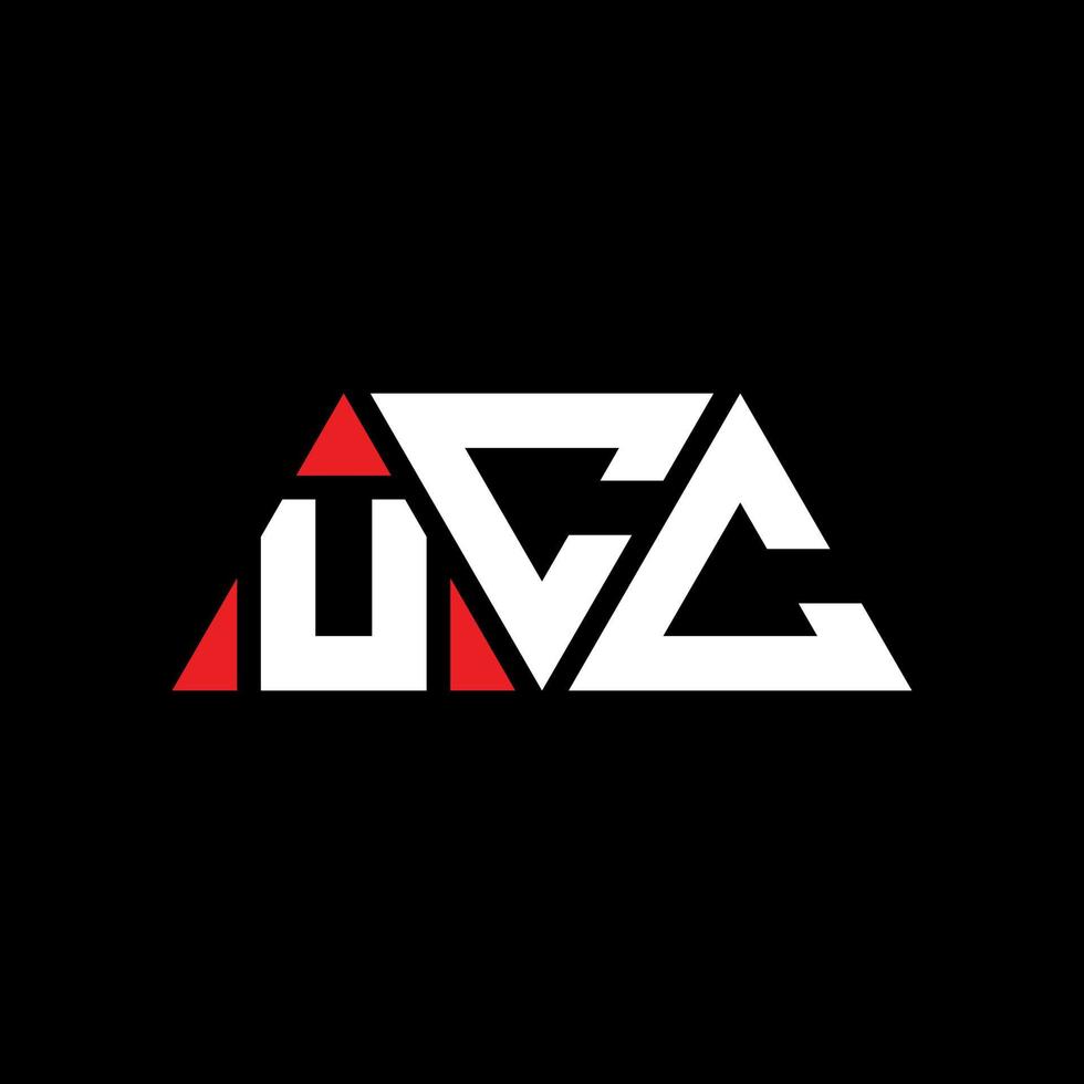 UCC triangle letter logo design with triangle shape. UCC triangle logo design monogram. UCC triangle vector logo template with red color. UCC triangular logo Simple, Elegant, and Luxurious Logo. UCC