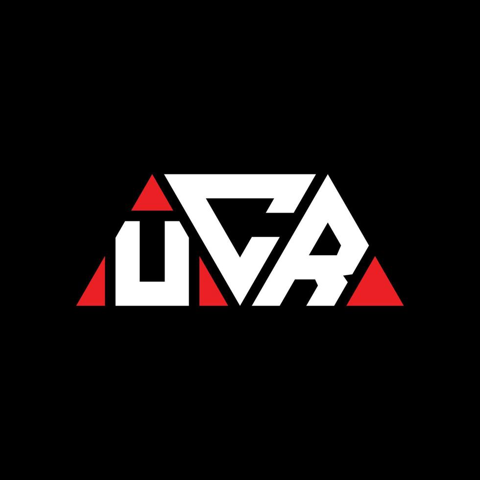 UCR triangle letter logo design with triangle shape. UCR triangle logo design monogram. UCR triangle vector logo template with red color. UCR triangular logo Simple, Elegant, and Luxurious Logo. UCR