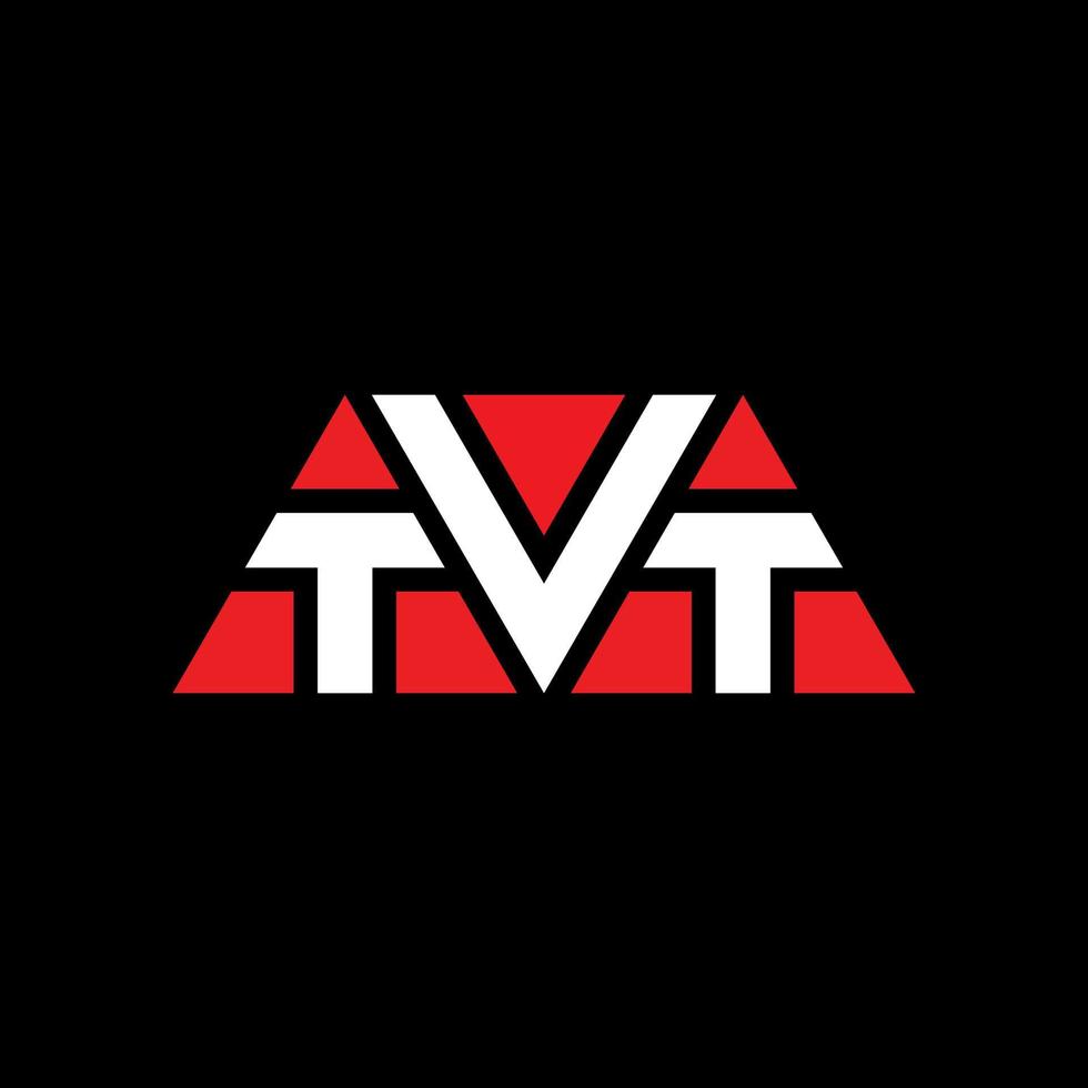 diseño de logotipo de letra de triángulo tvt con forma de triángulo. monograma de diseño del logotipo del triángulo tvt. plantilla de logotipo de vector de triángulo tvt con color rojo. logo triangular tvt logo simple, elegante y lujoso. televisión