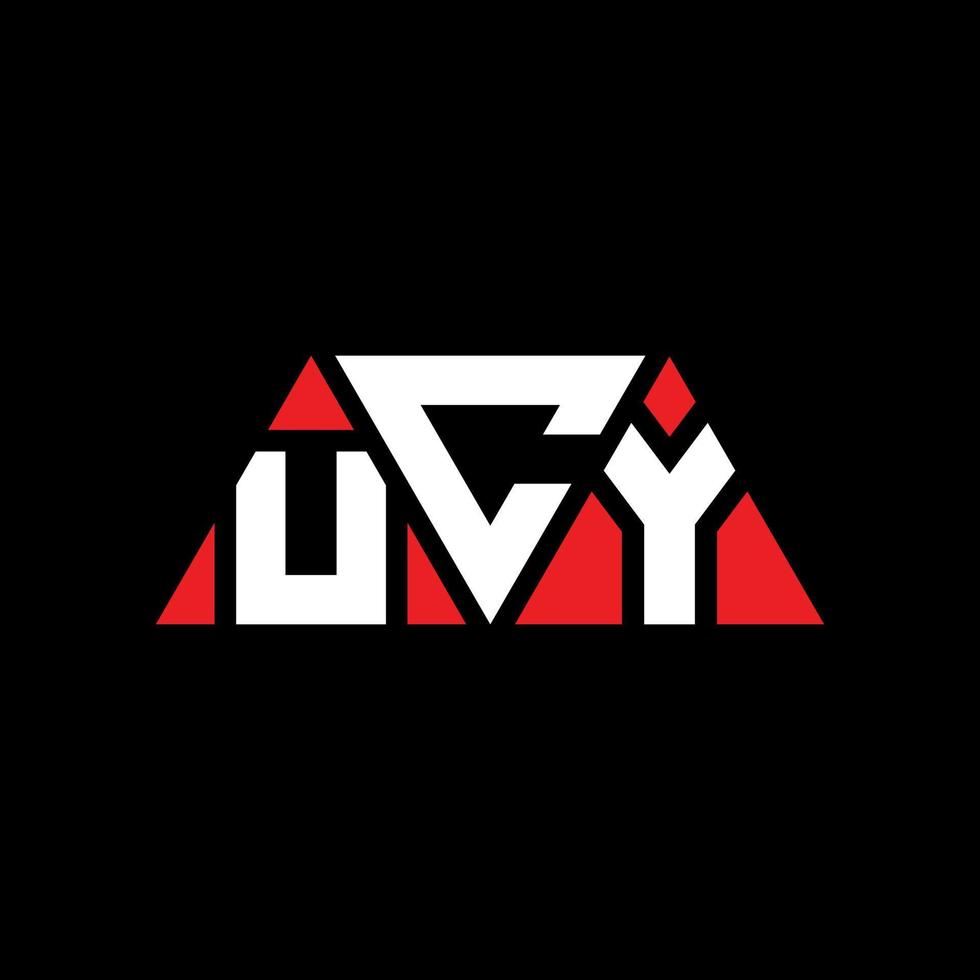 diseño de logotipo de letra triangular ucy con forma de triángulo. monograma de diseño de logotipo de triángulo ucy. plantilla de logotipo de vector de triángulo ucy con color rojo. logotipo triangular de ucy logotipo simple, elegante y lujoso. ucy