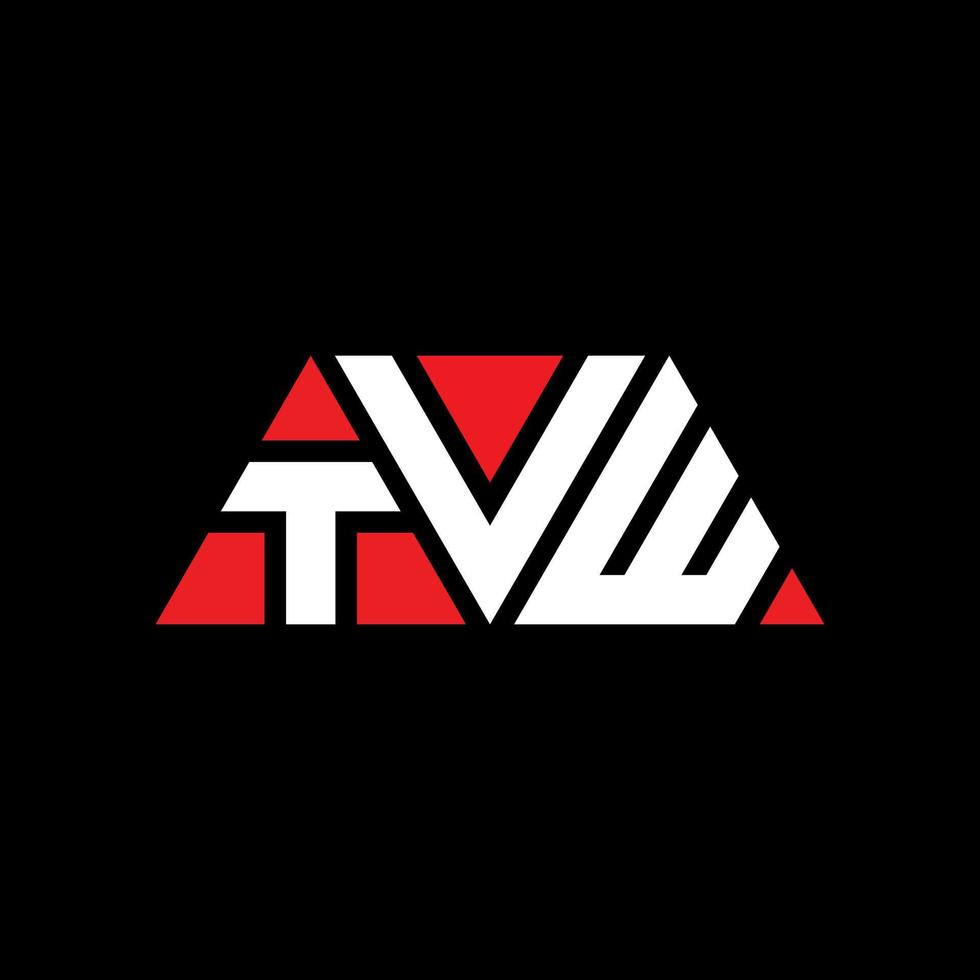 tvw diseño de logotipo de letra triangular con forma de triángulo. monograma de diseño de logotipo de triángulo tvw. plantilla de logotipo de vector de triángulo tvw con color rojo. logotipo triangular tvw logotipo simple, elegante y lujoso. televisión