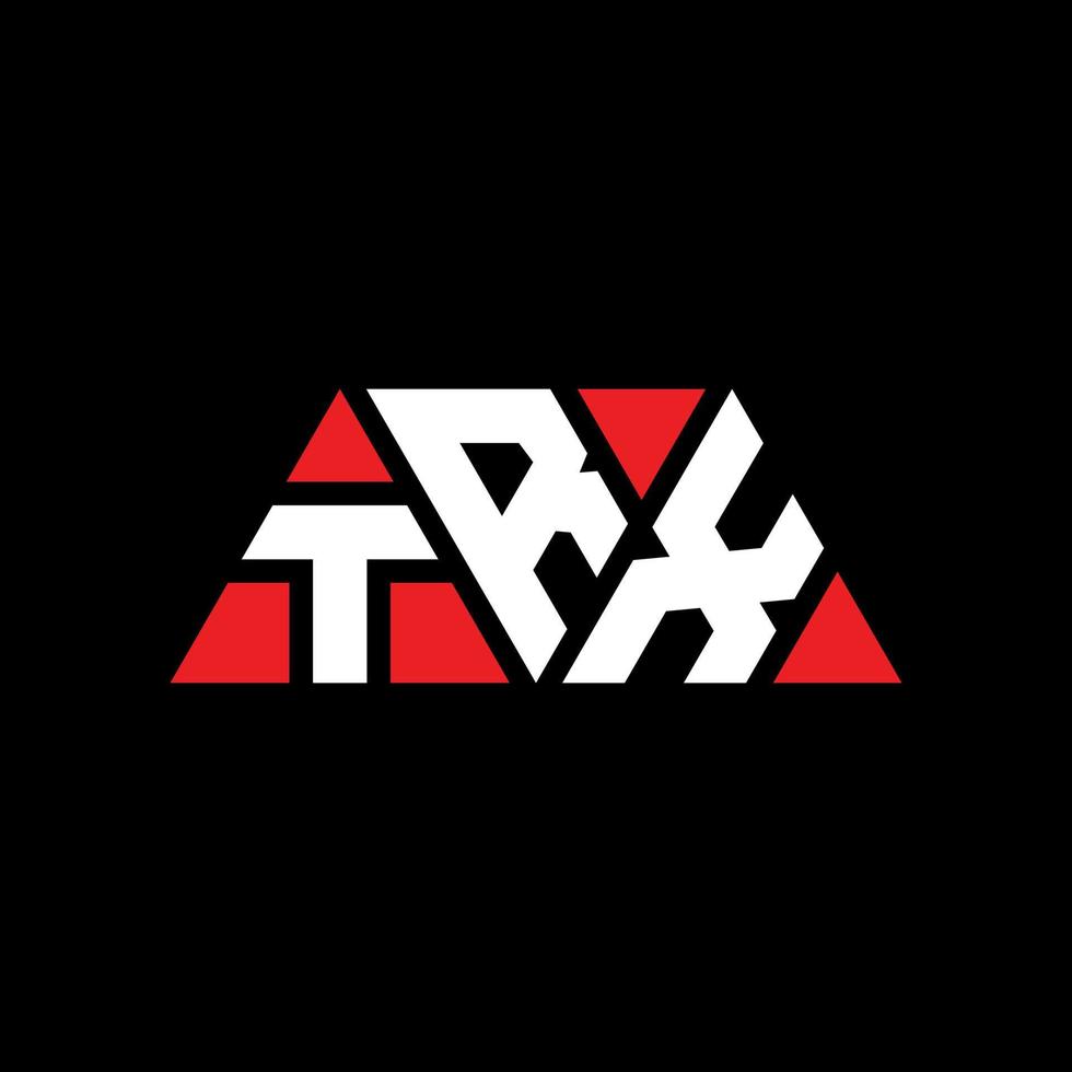 diseño de logotipo de letra triangular trx con forma de triángulo. monograma de diseño del logotipo del triángulo trx. plantilla de logotipo de vector de triángulo trx con color rojo. logotipo triangular trx logotipo simple, elegante y lujoso. trx