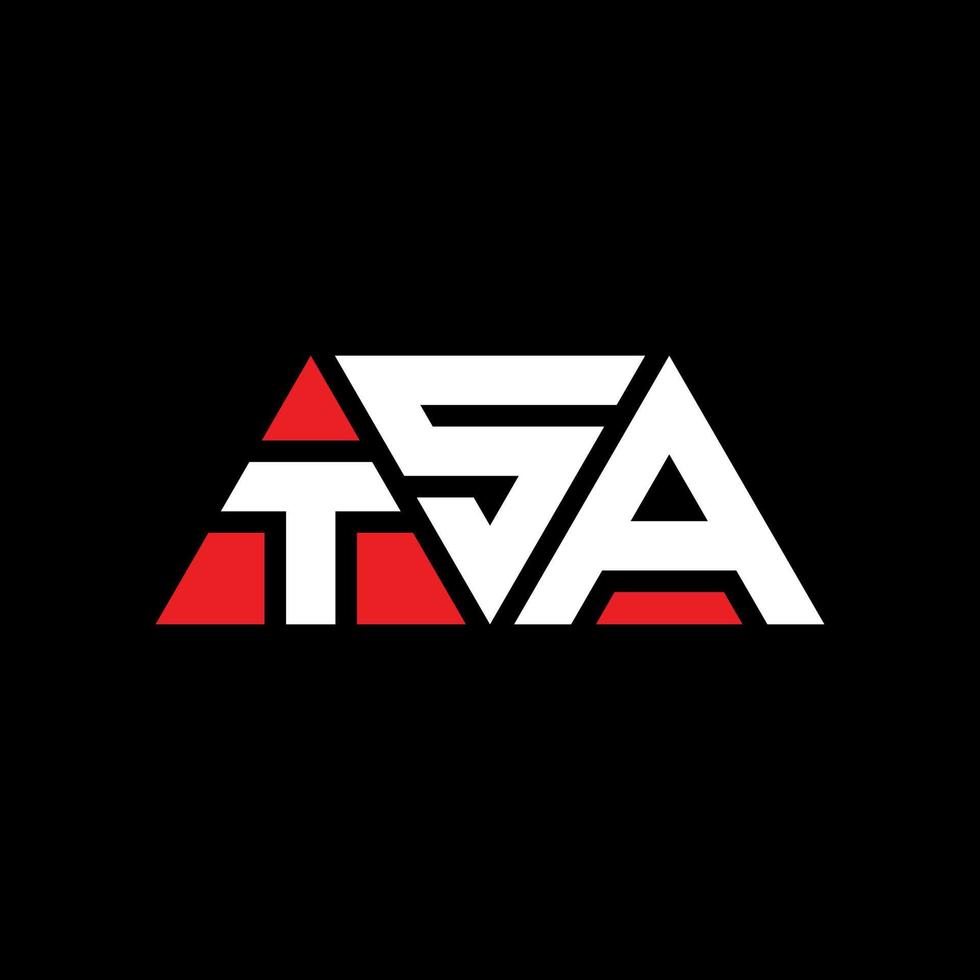 diseño de logotipo de letra triangular tsa con forma de triángulo. monograma de diseño del logotipo del triángulo tsa. plantilla de logotipo de vector de triángulo tsa con color rojo. logo triangular tsa logo simple, elegante y lujoso. tsa