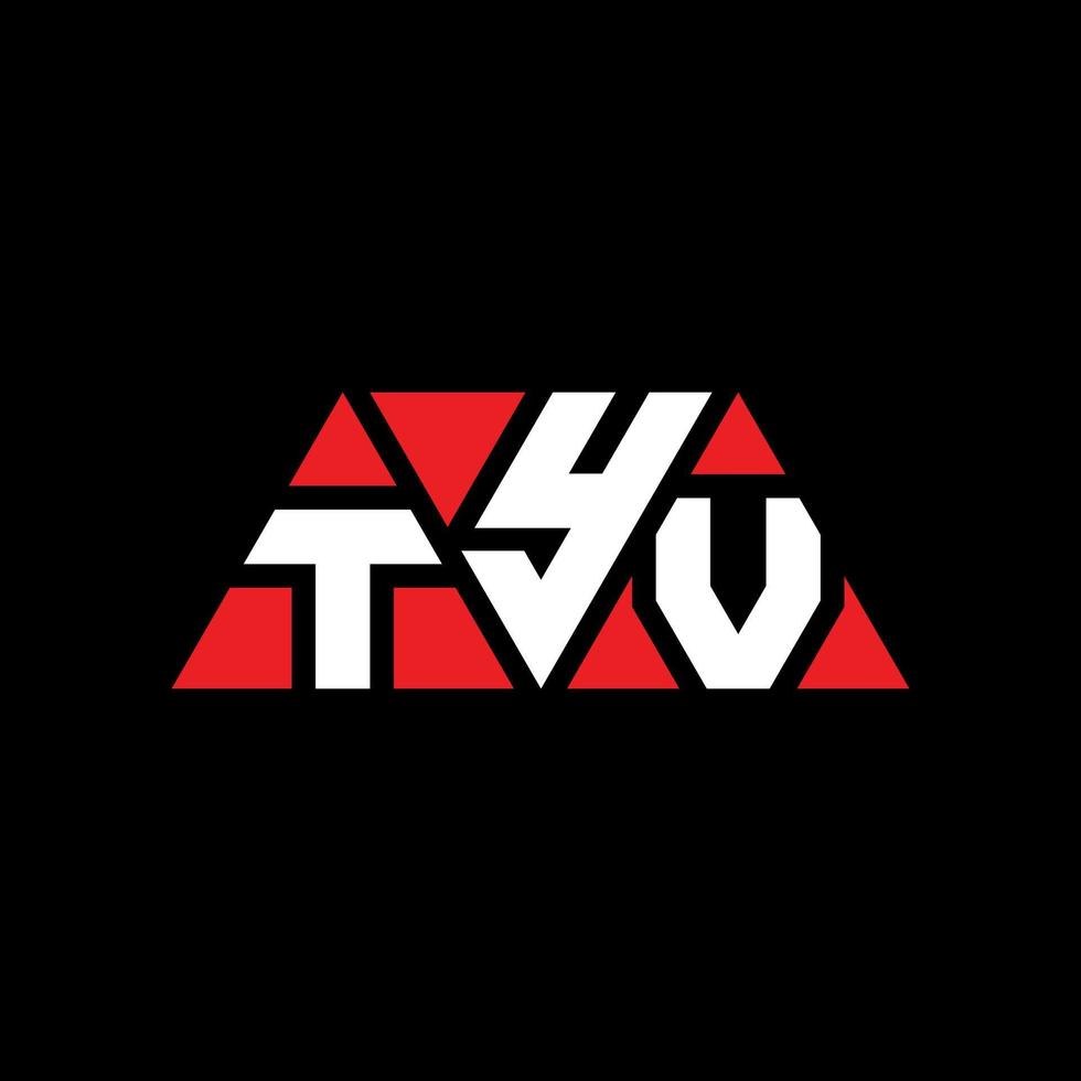 diseño de logotipo de letra de triángulo tyv con forma de triángulo. monograma de diseño de logotipo de triángulo tyv. plantilla de logotipo de vector de triángulo tyv con color rojo. logotipo triangular tyv logotipo simple, elegante y lujoso. tyv