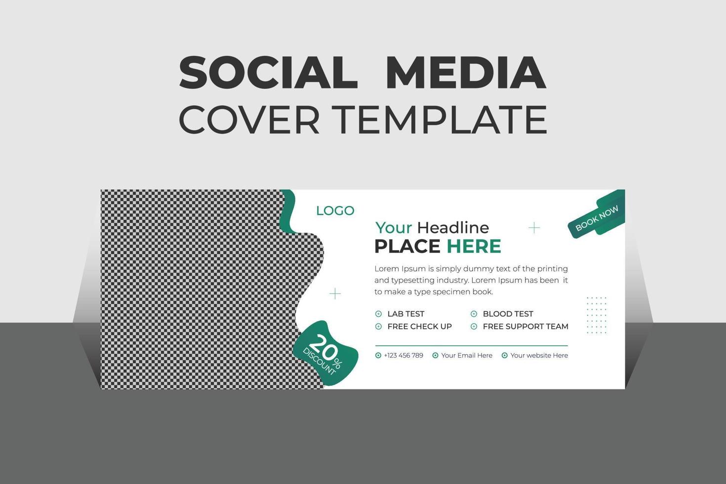 Modern Medical Health Social Media Cover Design Template, Banner Template and Web Banner Template Design for Social Media. vector