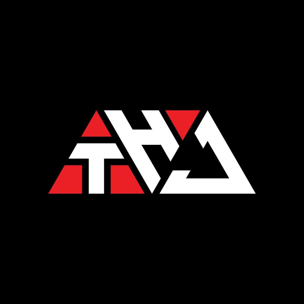 THJ triangle letter logo design with triangle shape. THJ triangle logo design monogram. THJ triangle vector logo template with red color. THJ triangular logo Simple, Elegant, and Luxurious Logo. THJ