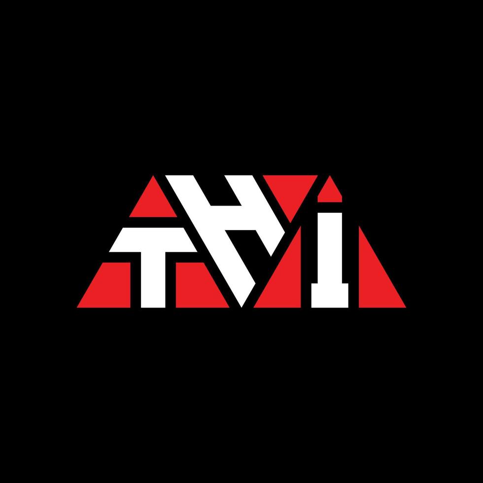 THI triangle letter logo design with triangle shape. THI triangle logo design monogram. THI triangle vector logo template with red color. THI triangular logo Simple, Elegant, and Luxurious Logo. THI