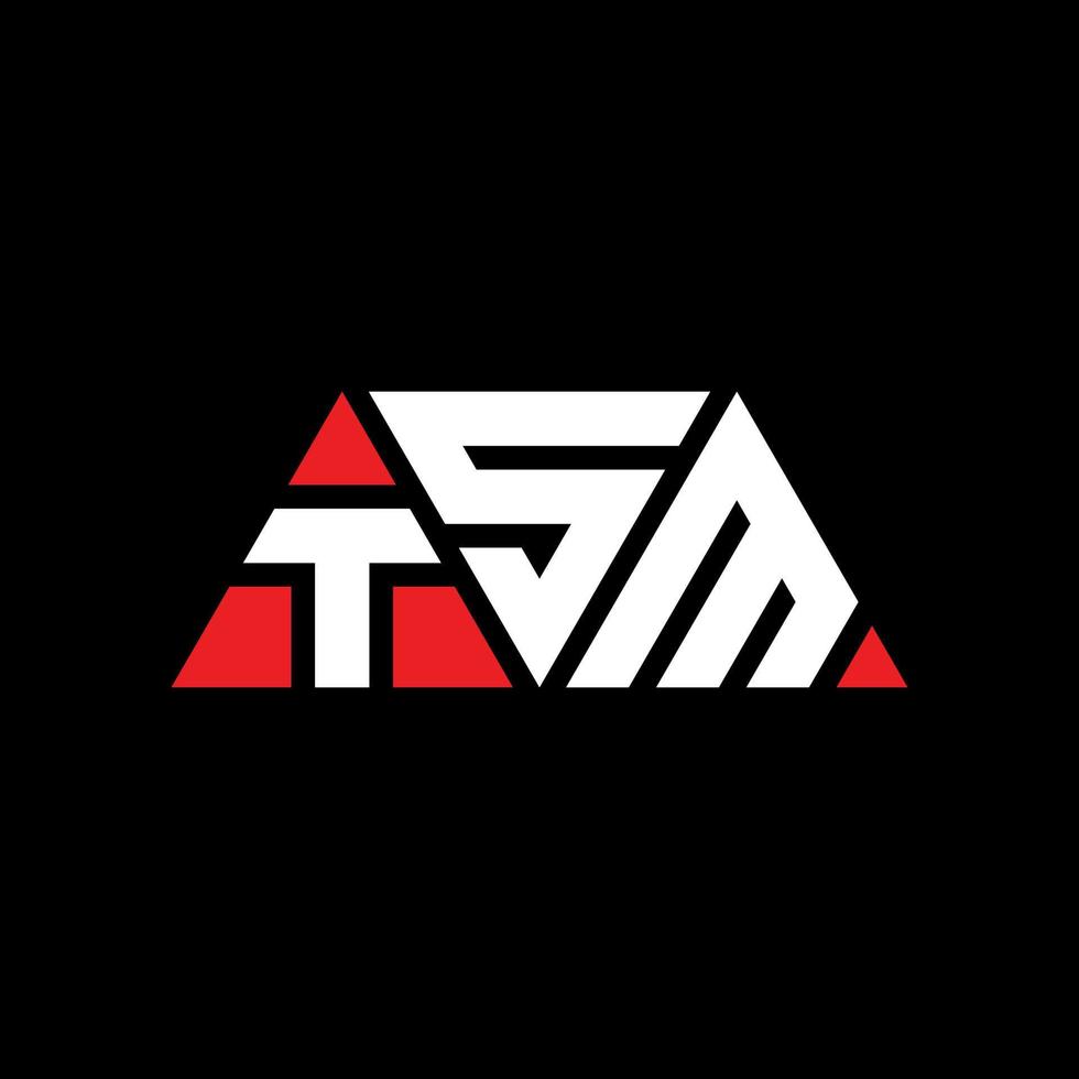 diseño de logotipo de letra triangular tsm con forma de triángulo. monograma de diseño de logotipo de triángulo tsm. plantilla de logotipo de vector de triángulo tsm con color rojo. logotipo triangular tsm logotipo simple, elegante y lujoso. tm