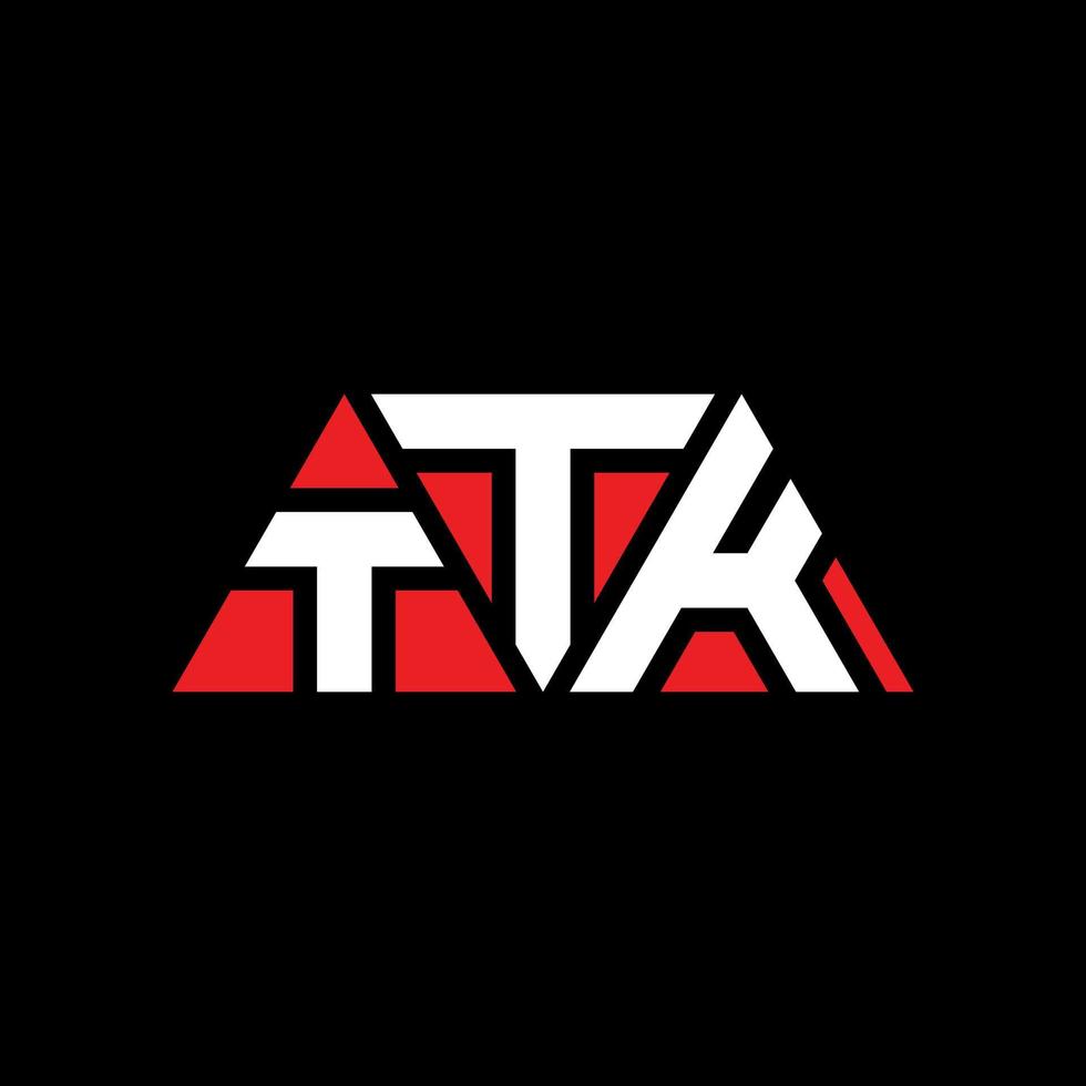 Diseño de logotipo de letra triangular ttk con forma de triángulo. Monograma de diseño de logotipo de triángulo ttk. Plantilla de logotipo de vector de triángulo ttk con color rojo. logotipo triangular ttk logotipo simple, elegante y lujoso. ttk