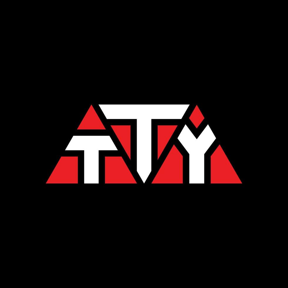 TTY triangle letter logo design with triangle shape. TTY triangle logo design monogram. TTY triangle vector logo template with red color. TTY triangular logo Simple, Elegant, and Luxurious Logo. TTY