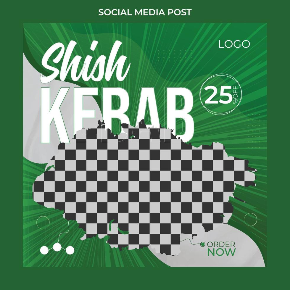Food social media post and menu promotion banner frame template for restaurant or cafe. high resolution. vector